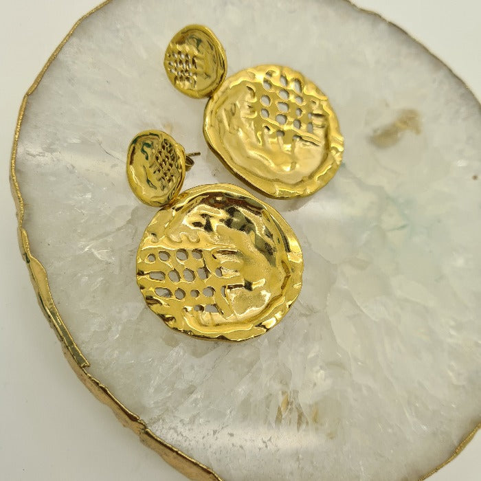 Gold Disk Earrings