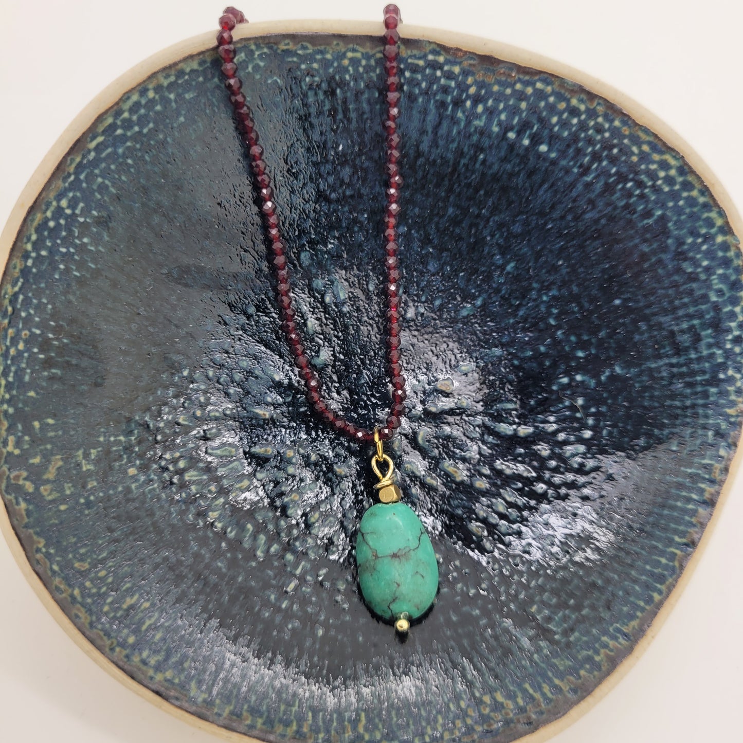 Garnet and Turquoise Necklace, Labradorite