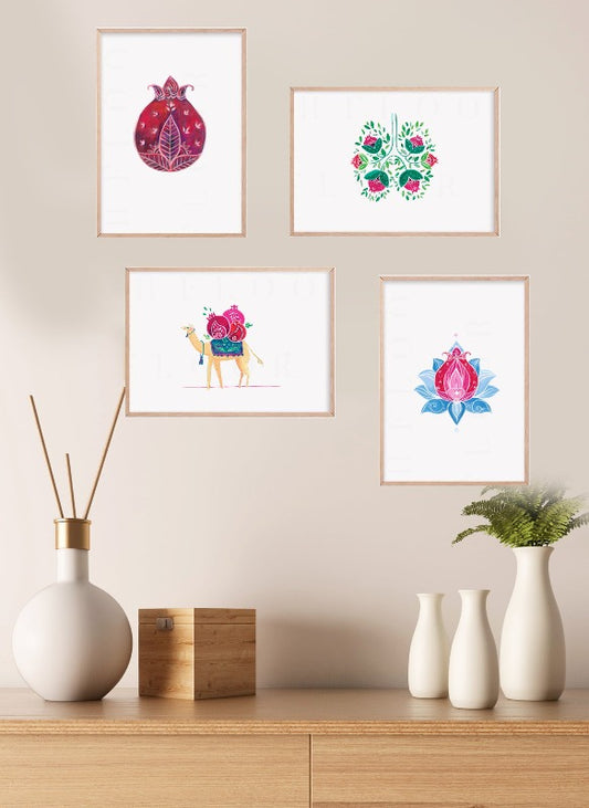 Pomegranate Illustration Set