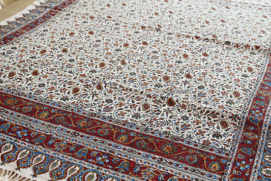 Handmade Tablecloth, Little Motifs Ghalamkar 100x140 cm