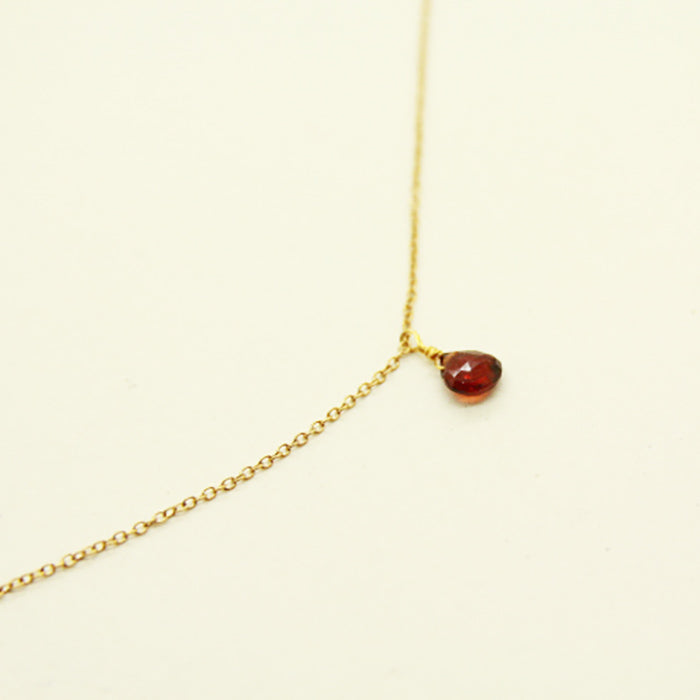 Tiny Garnet Necklace