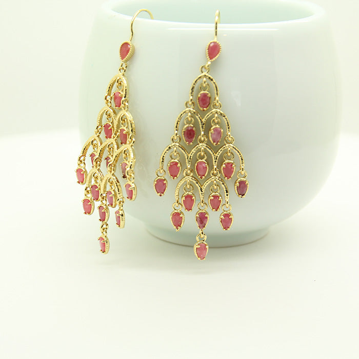 Persian Pink Natural stones Earrings