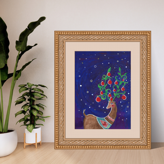 Pomegranate Christmas Illustration, Pomegranate art, Pomegranate Art Print