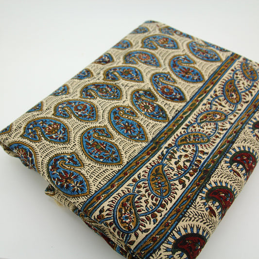 Handmade Tablecloth, Blue Motifs Ghalamkar 100x150 cm