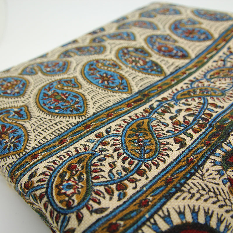 Handmade Tablecloth, Blue Motifs Ghalamkar 100x150 cm
