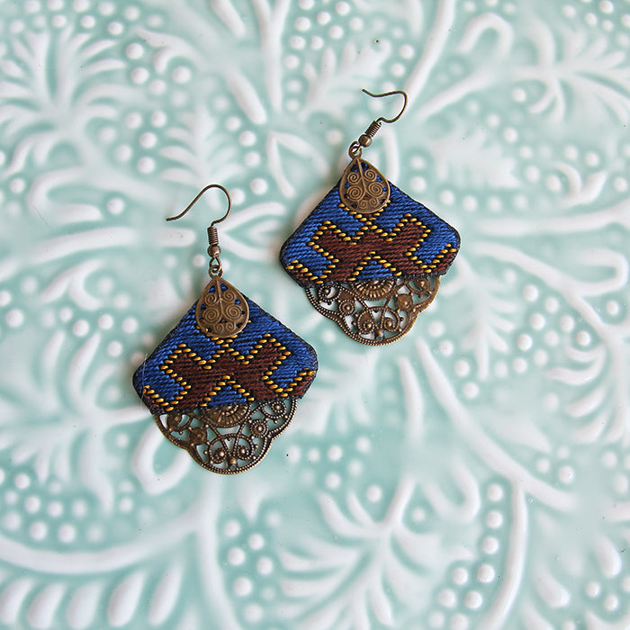 Embroidered Earrings