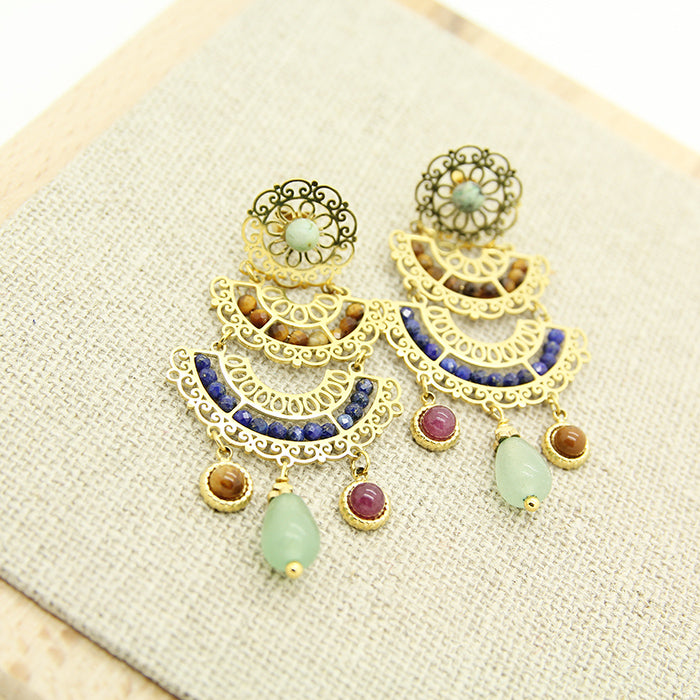 Colorful stones earrings - Yalda Concept Store Persan