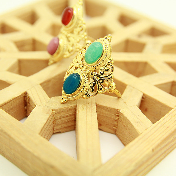 Statement Persian ring double stones
