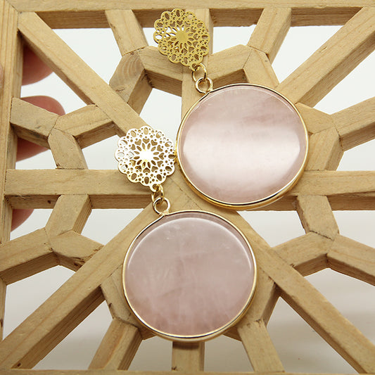 Persian Pink Quartz Earrings