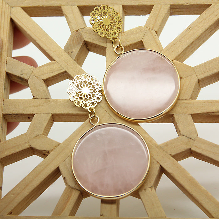 Pink Quartz Earrings