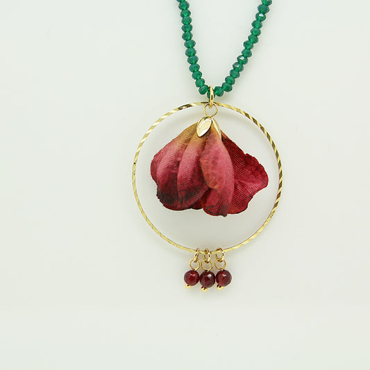 Poppy Necklace, Agate stones