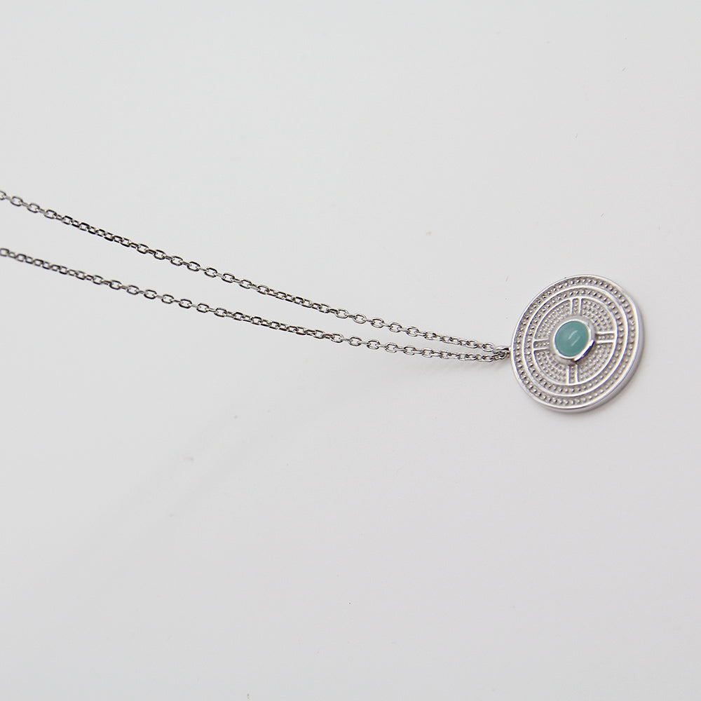 Aquamarine Silver Necklace