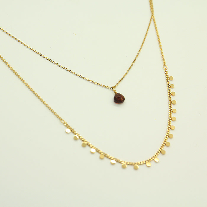 Garnet Double chain Necklace
