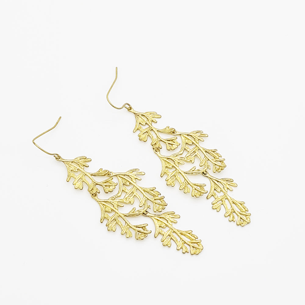 Golden leaves earrings