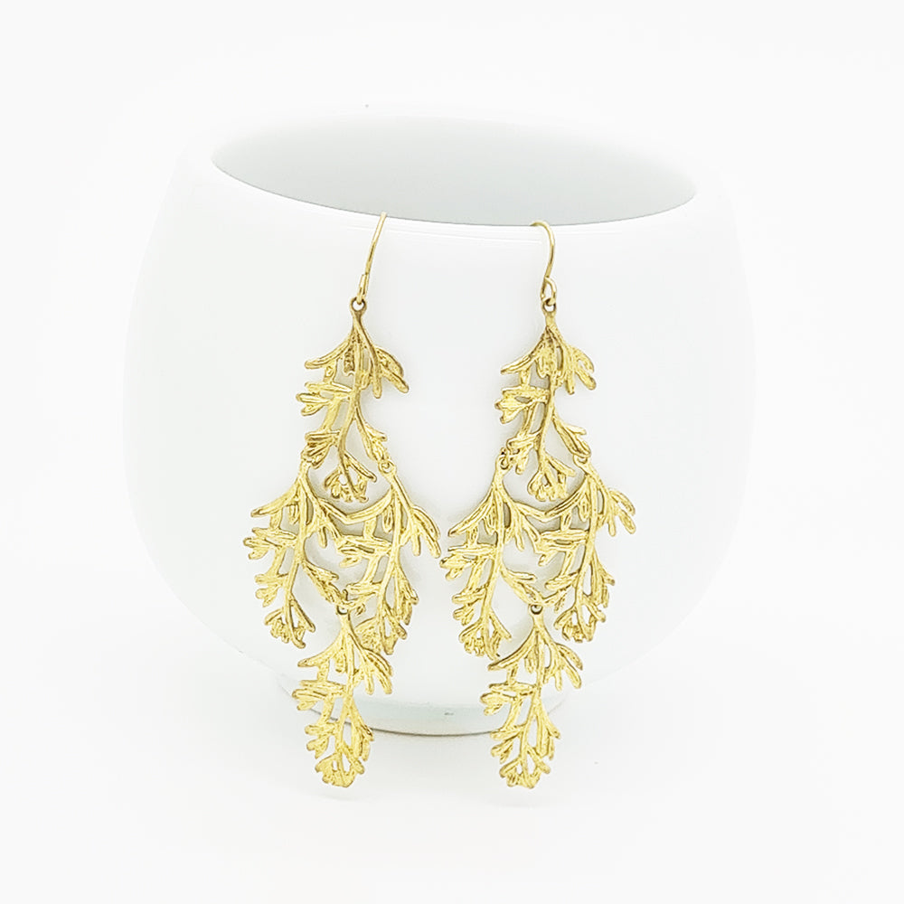 Golden leaves earrings