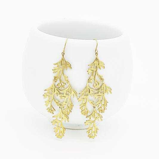 Golden leaves earrings