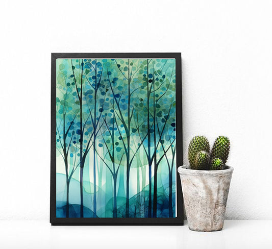 Blue Forest Illustration,