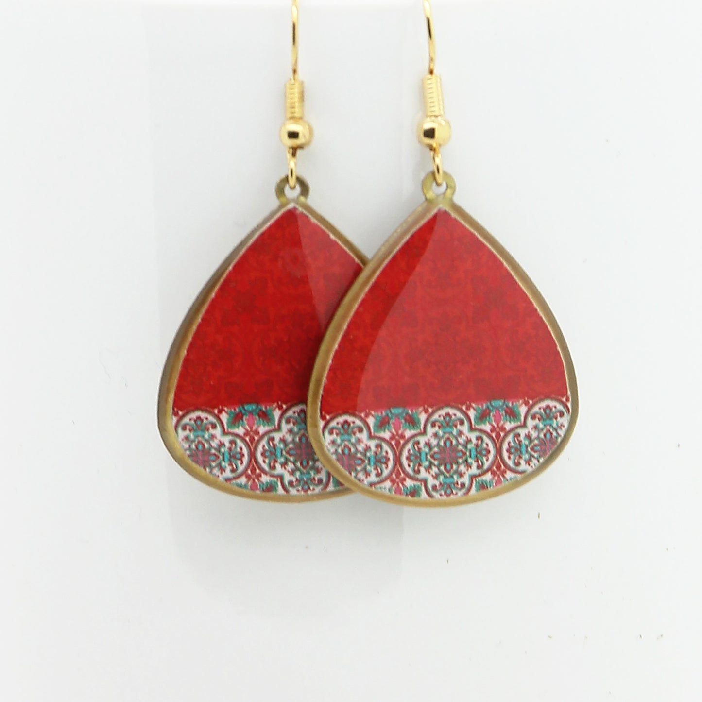 Persian Red Patterns Earrings