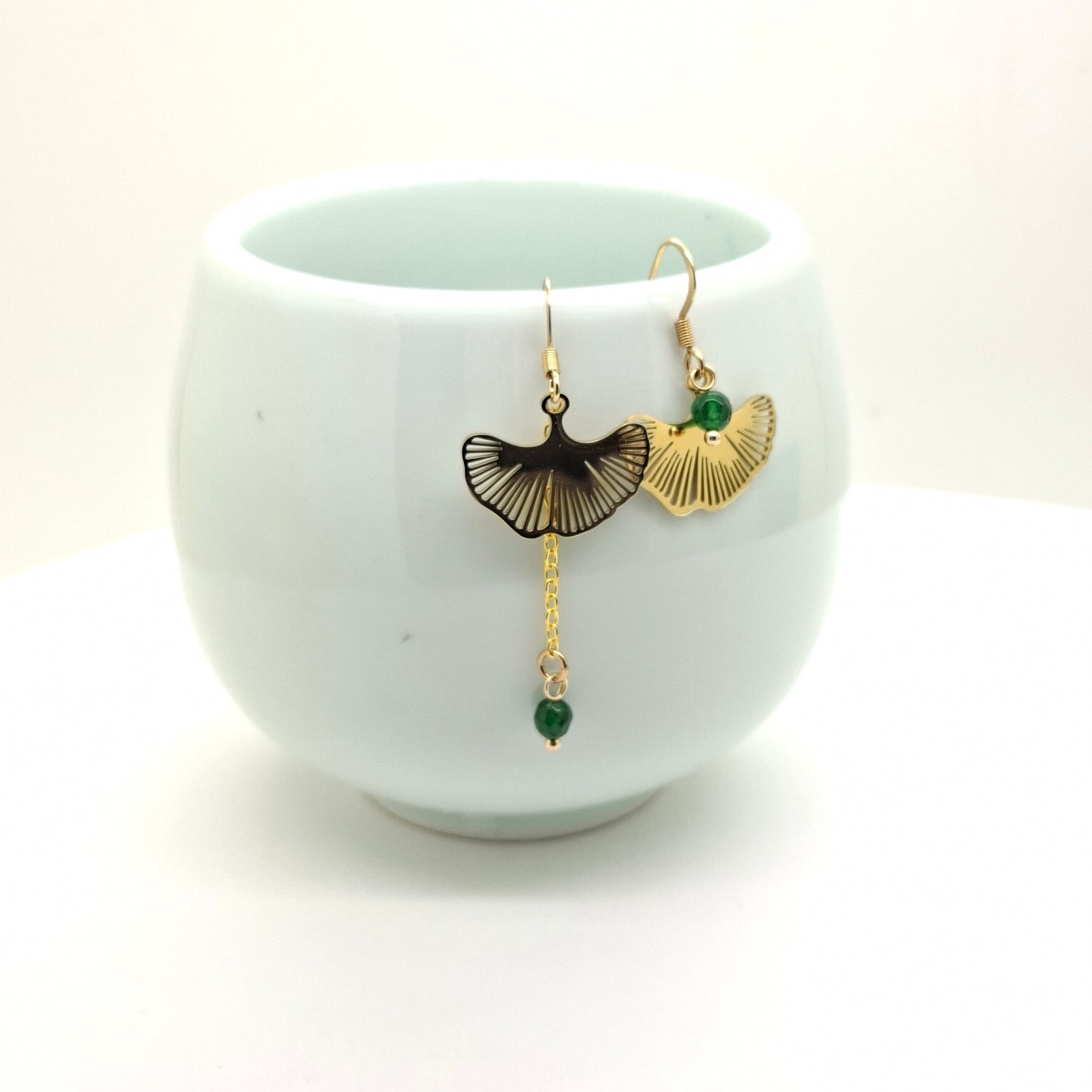Geen Stones Ginkgo earrings