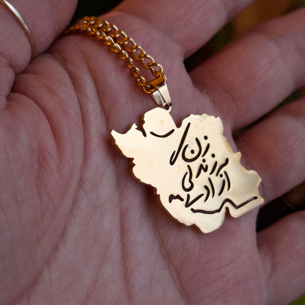 Freedom Persian Map Necklace - Yalda Concept Store Persan
