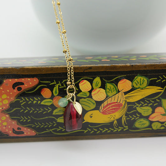 Pomegranate and Aventurine Necklace