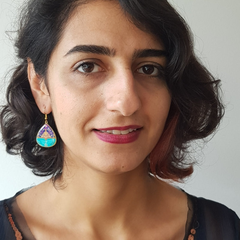 Delicate Patterns Earrings, Turquoise Drops - Yalda Concept Store Persan