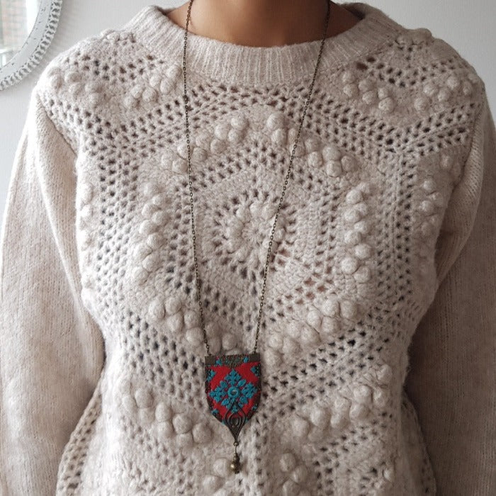 Fine Hand Embroidered Necklace - Yalda Concept Store Persan
