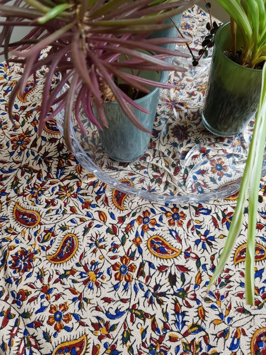 Handmade Tablecloth, Little Motifs Ghalamkar 100x150 cm - Yalda Concept Store Persan