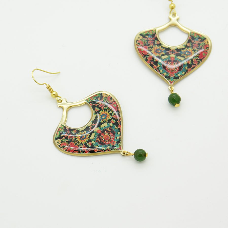 Khatoon Green Drop Earrings - Yalda Concept Store Persan