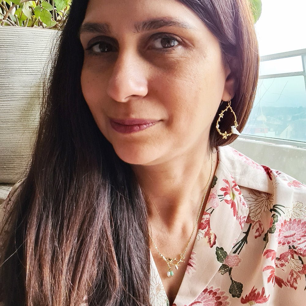 Poetic Birds & Flower earrings - Yalda Concept Store Persan