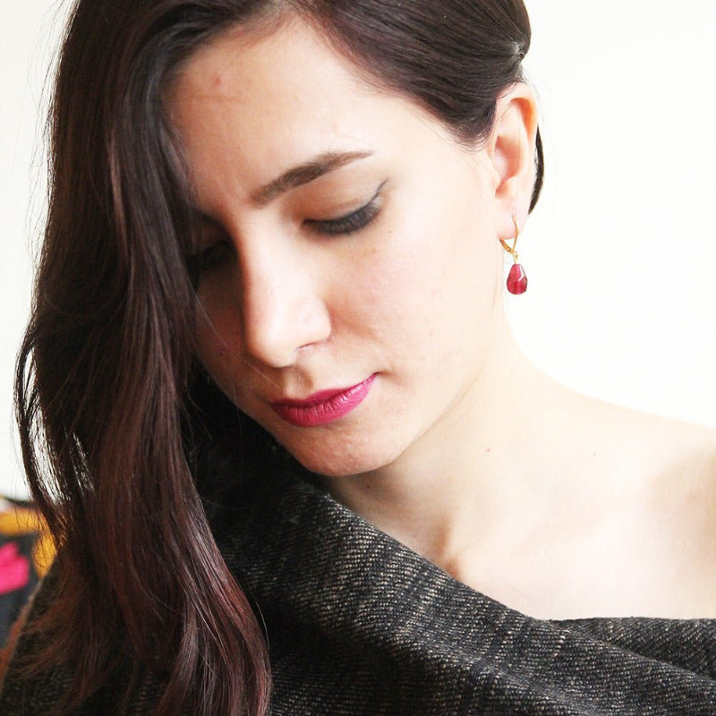 Pomegranate Earrings, Single Glass Seeds - Yalda Concept Store Persan