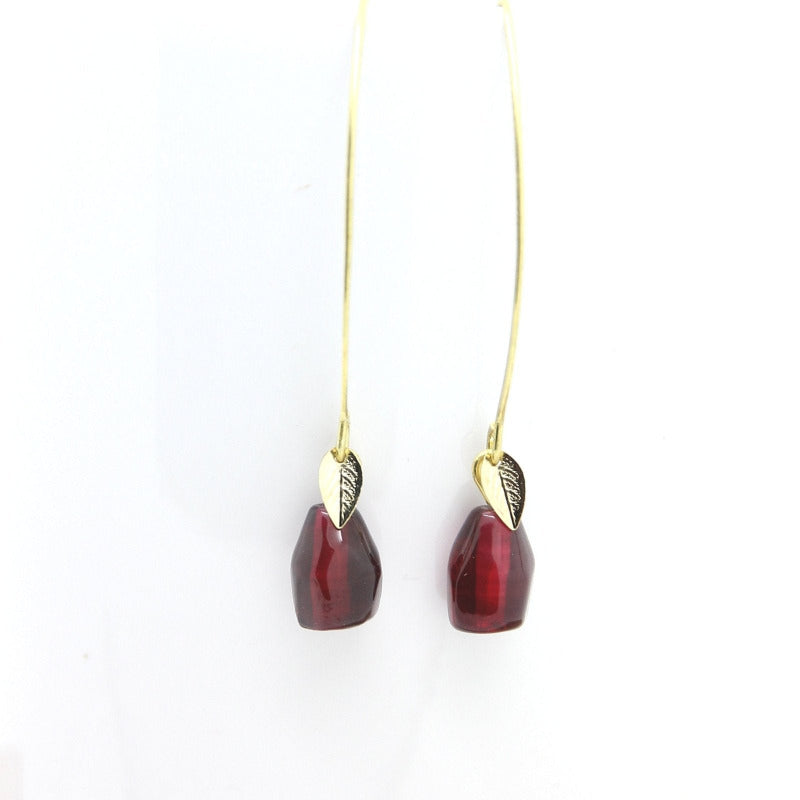 Pomegranate Earrings, Single Glass Seeds - Yalda Concept Store Persan