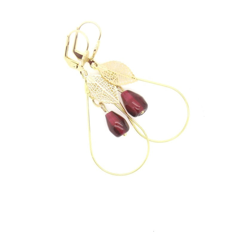 Pomegranate Earrings,Drop & Glass Seeds - Yalda Concept Store Persan