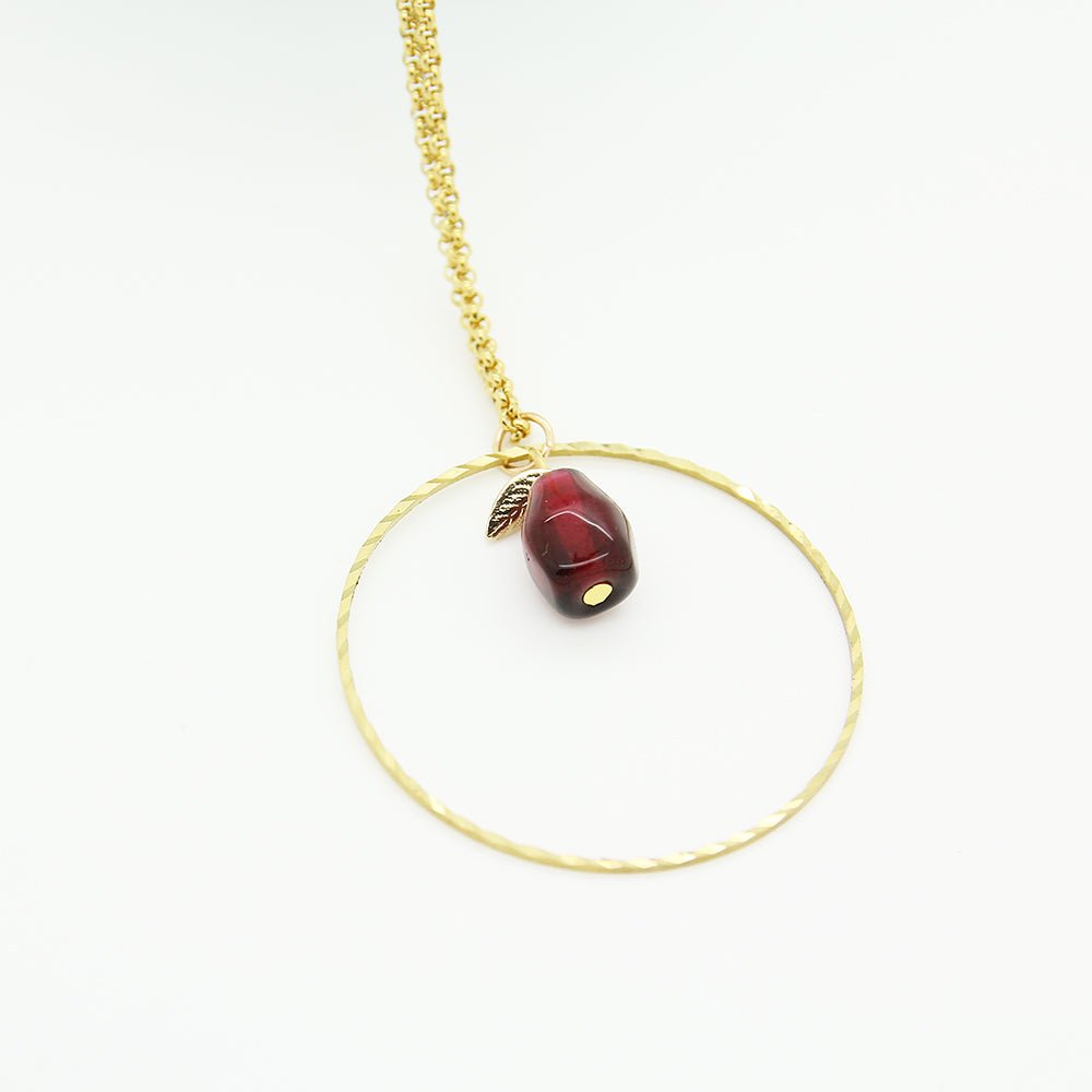 Pomegranate Necklace, Single Seed - Yalda Concept Store Persan