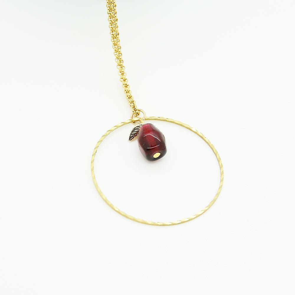 Pomegranate Necklace, Single Seed - Yalda Concept Store Persan