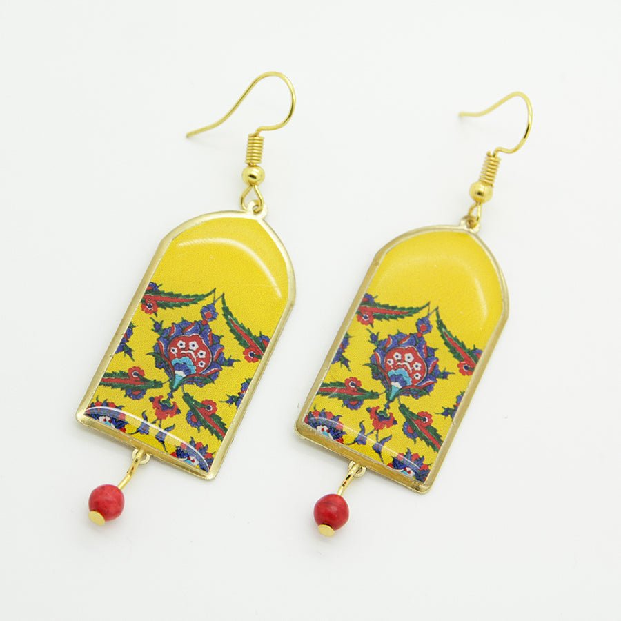 Shiraz Yellow Earrings - Yalda Concept Store Persan