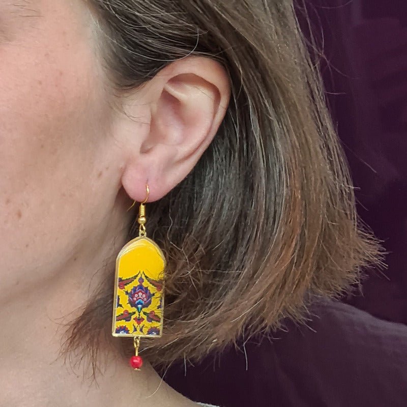 Shiraz Yellow Earrings - Yalda Concept Store Persan