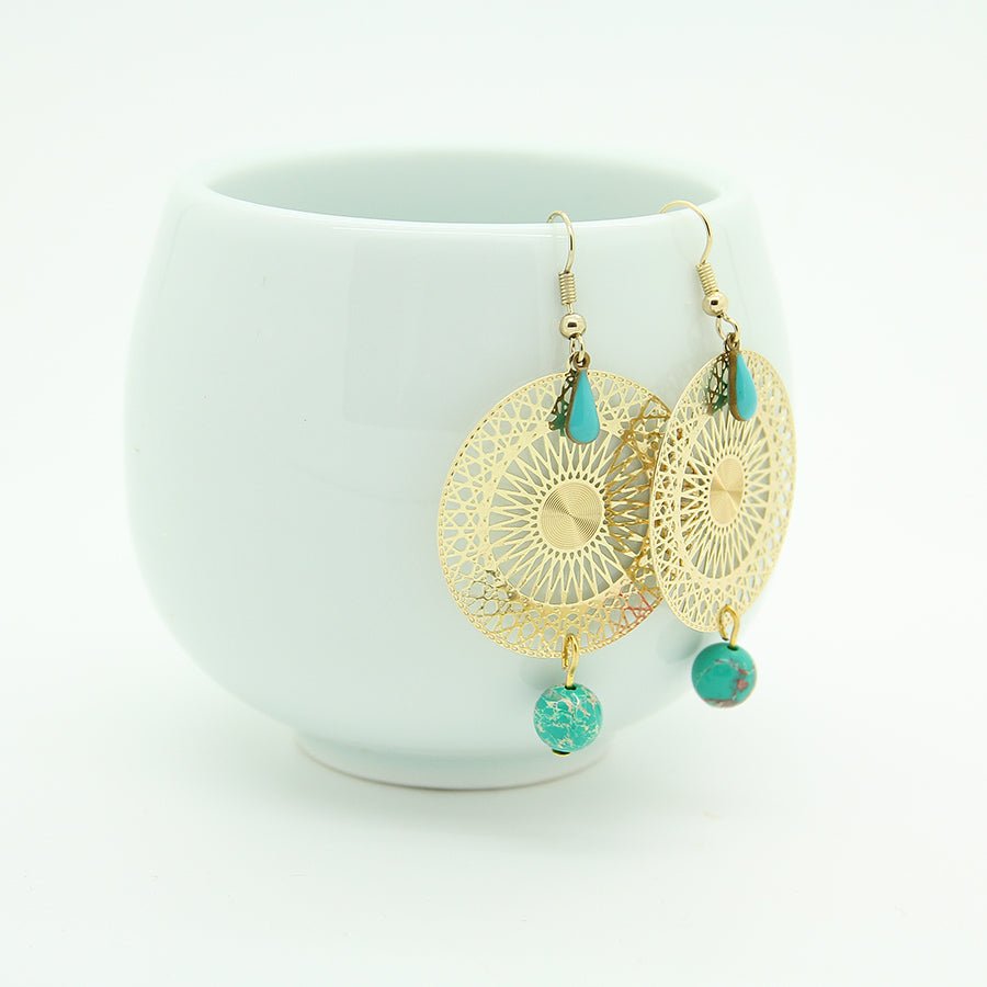Turquoise Oriental Earrings - Yalda Concept Store Persan