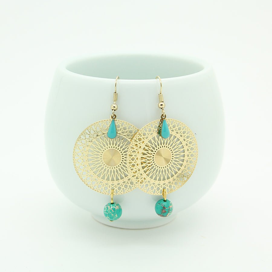 Turquoise Oriental Earrings - Yalda Concept Store Persan