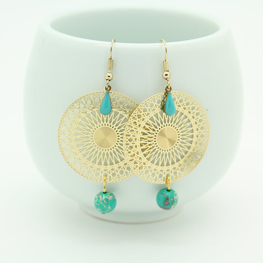 Turquoise Oriental Earrings - Yalda Concept Store Persan