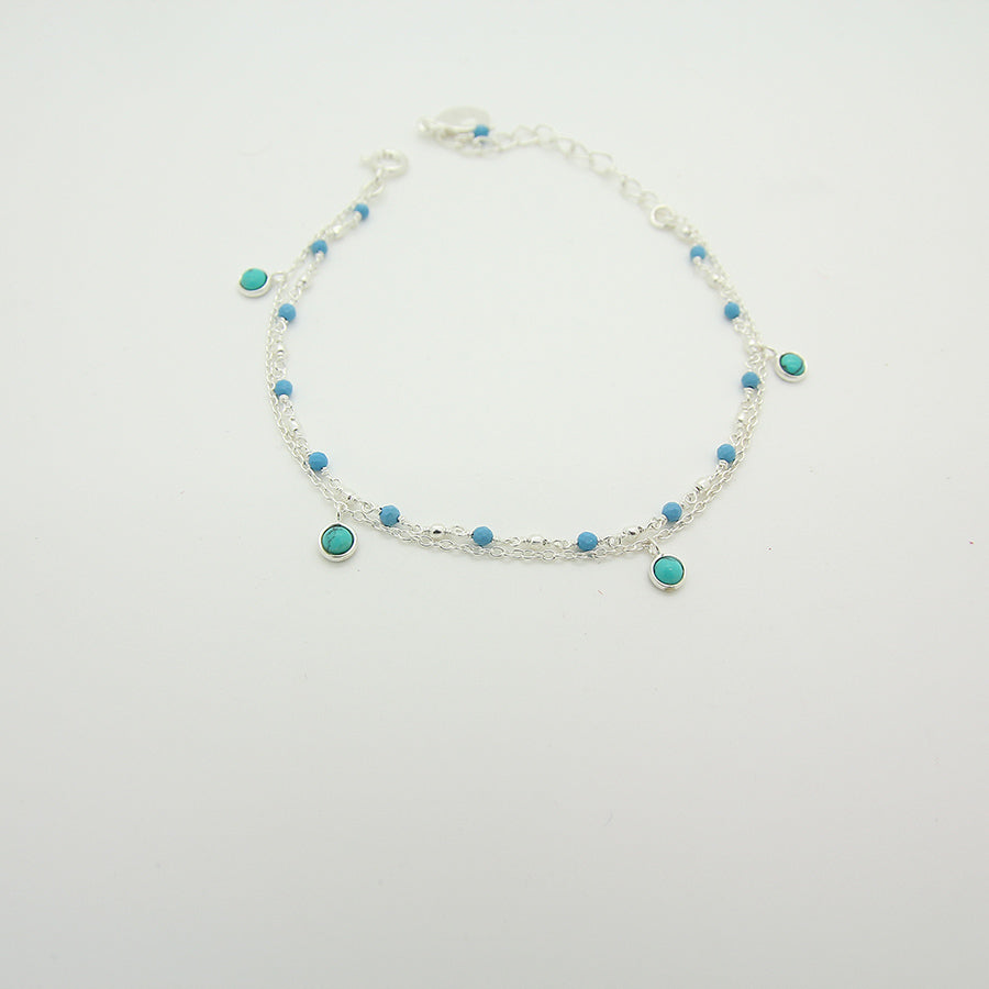 Sterling Silver 925 and Turquoise Stones Bracelet