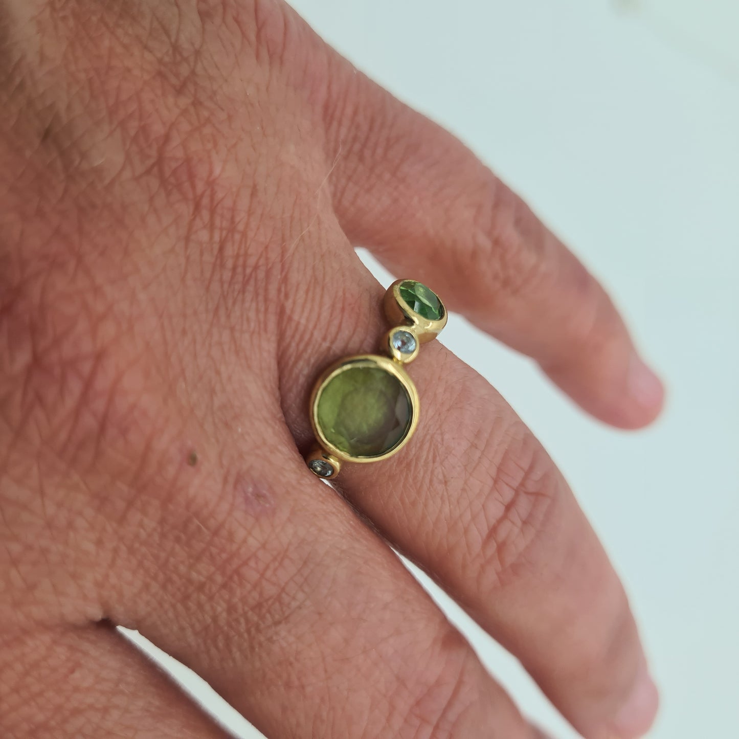 Green Amethyst Stone Ring