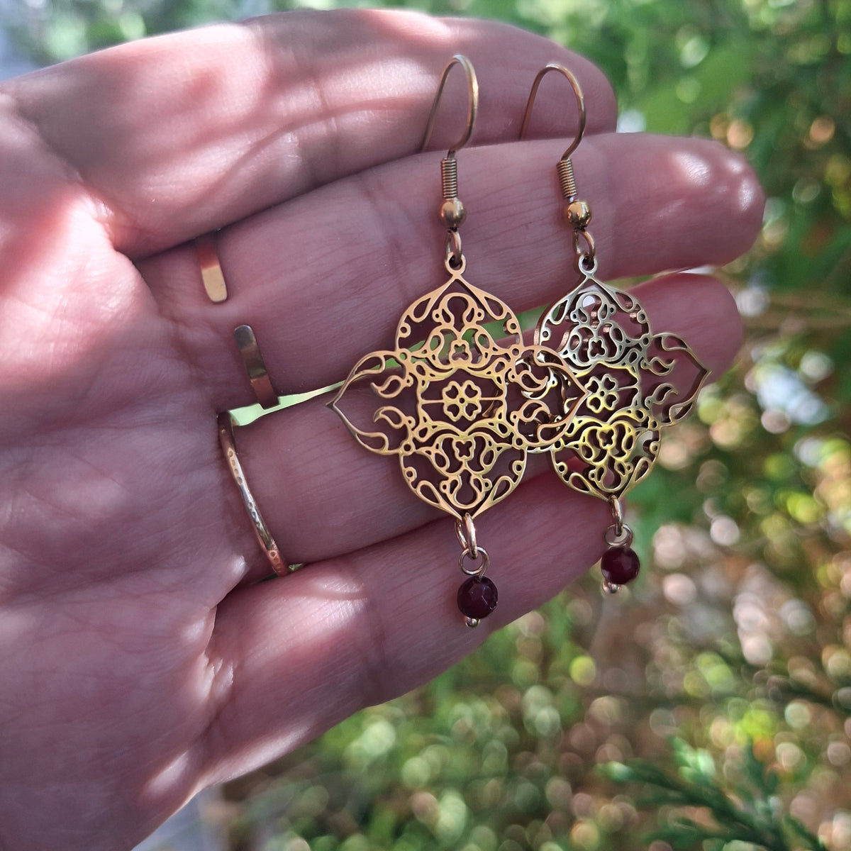 Persian Eslimi garnet earrings