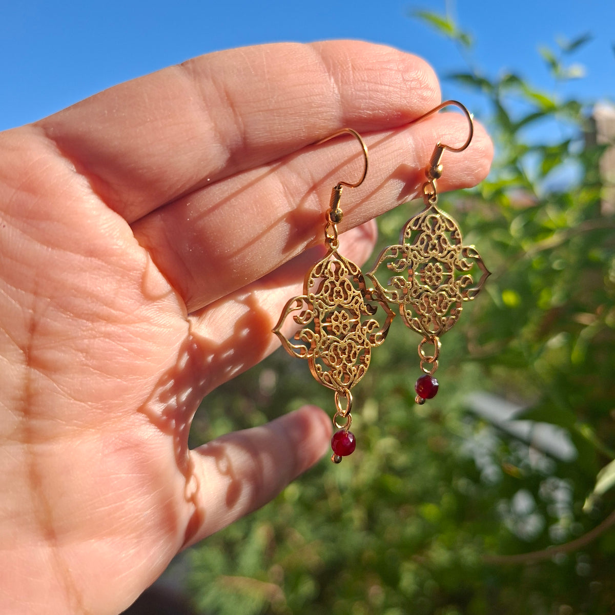 Persian Eslimi garnet earrings
