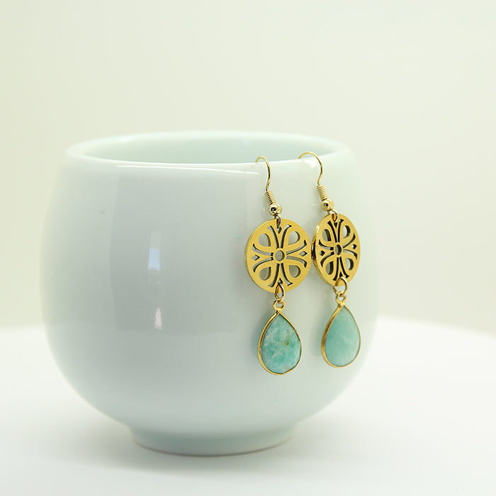 Amazonite Earrings - Yalda Concept Store Persan