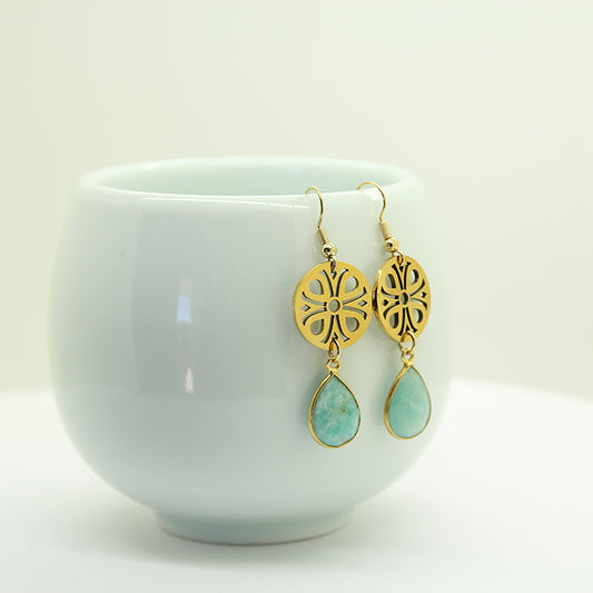 Amazonite Earrings - Yalda Concept Store Persan