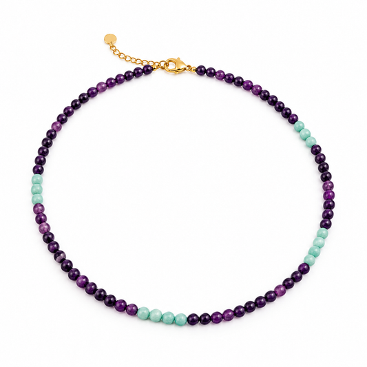 Amazonite and Amethyst Necklace - Yalda Concept Store Persan