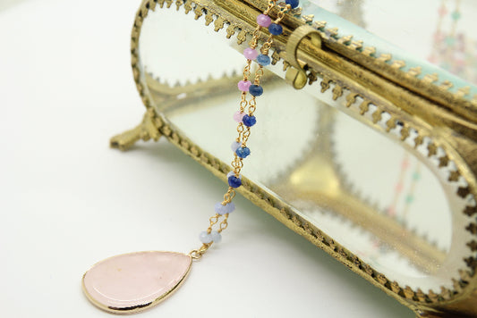 Quartz Necklace with a Splash of Color