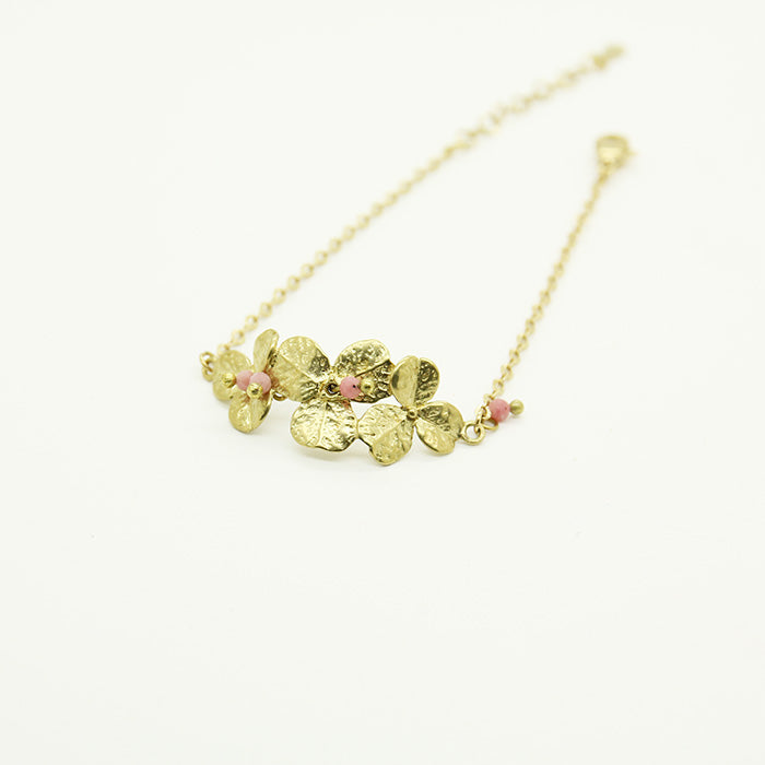 Gold ginkgo bracelet quartz
