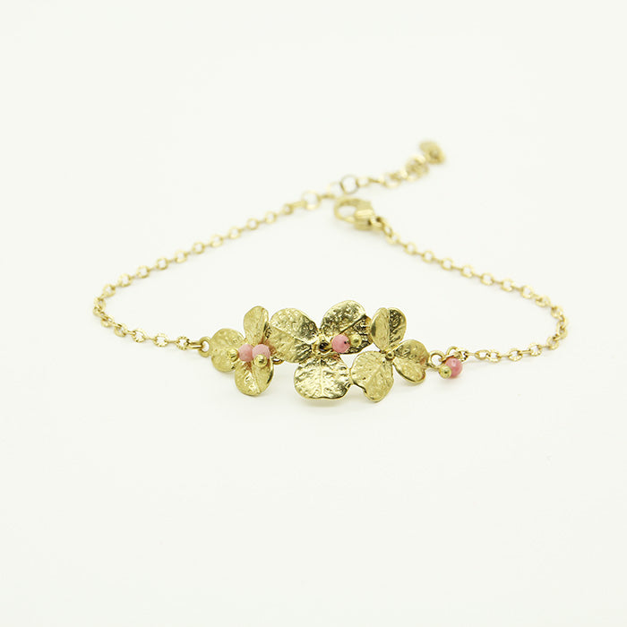 Gold ginkgo bracelet quartz